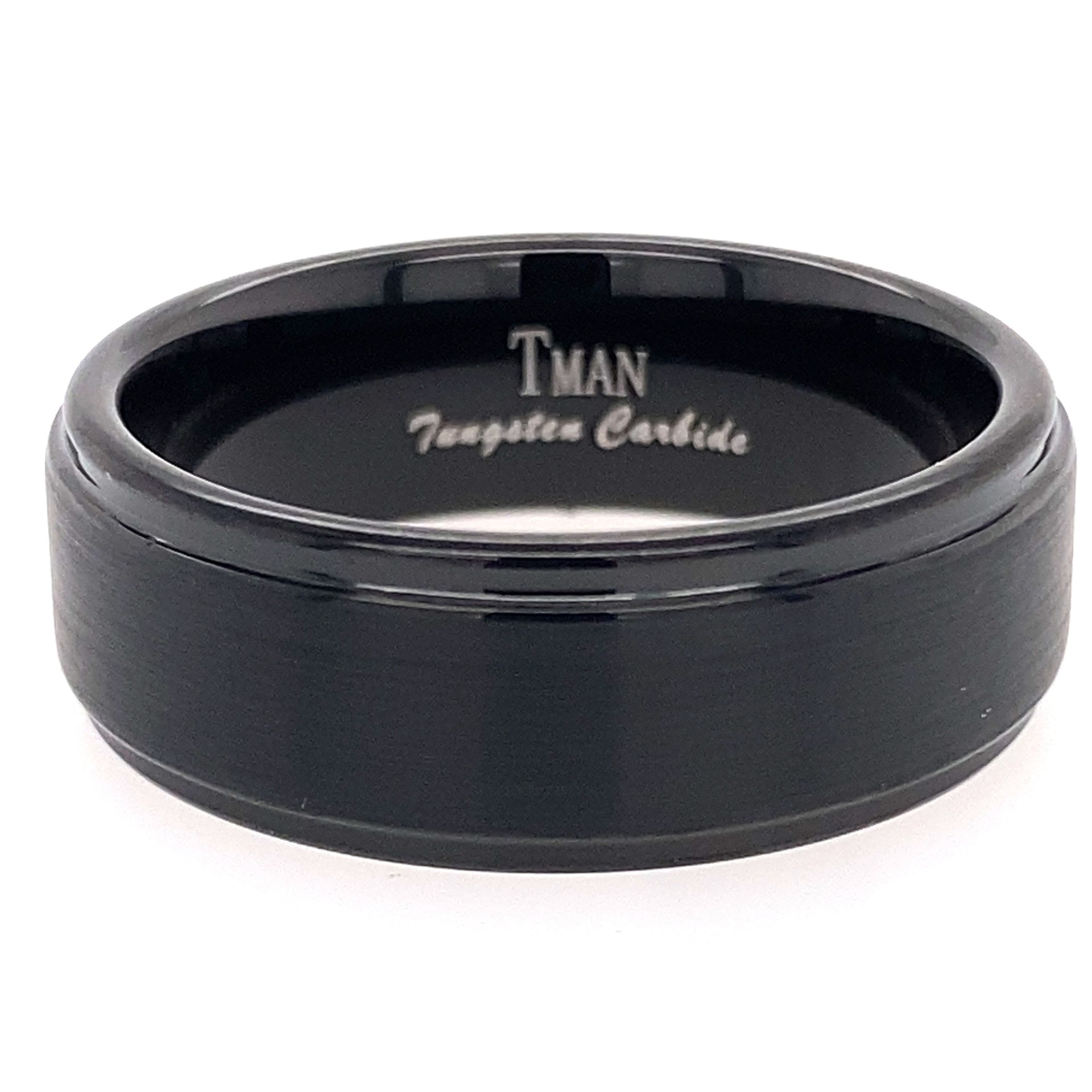 Black Flat Brushed step ring