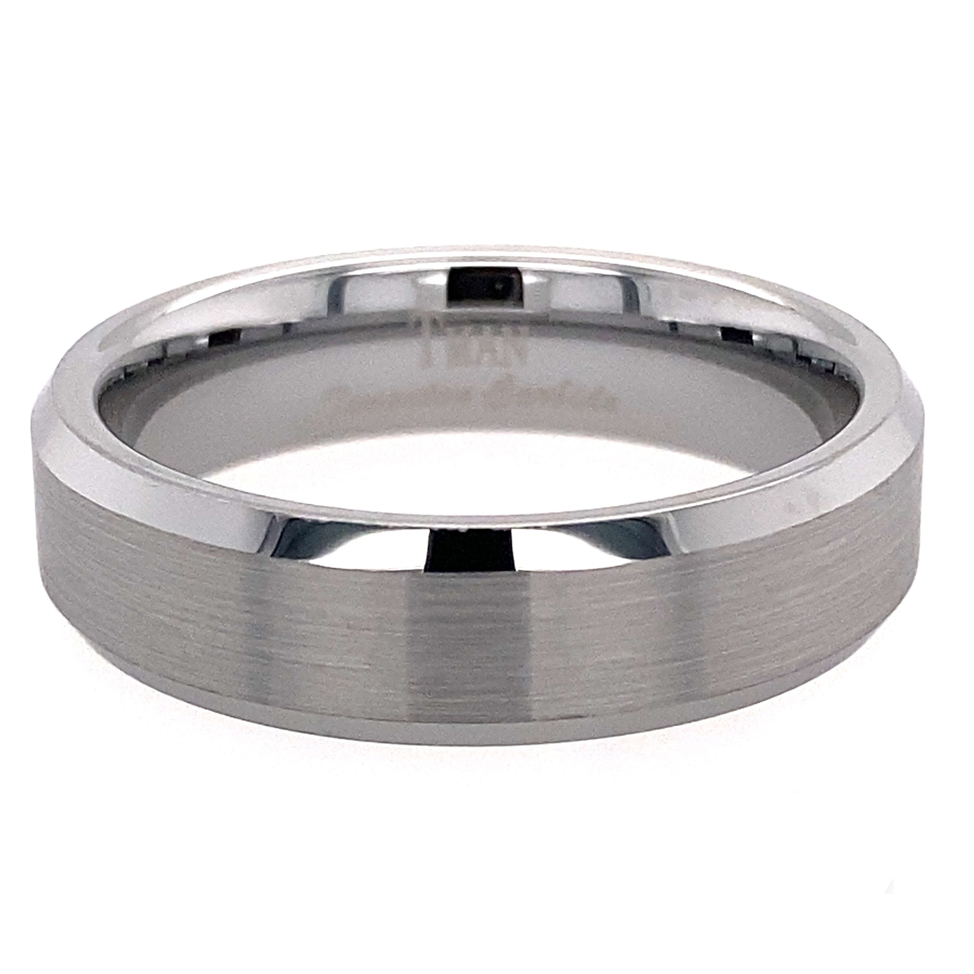 Flat brushed beveled band