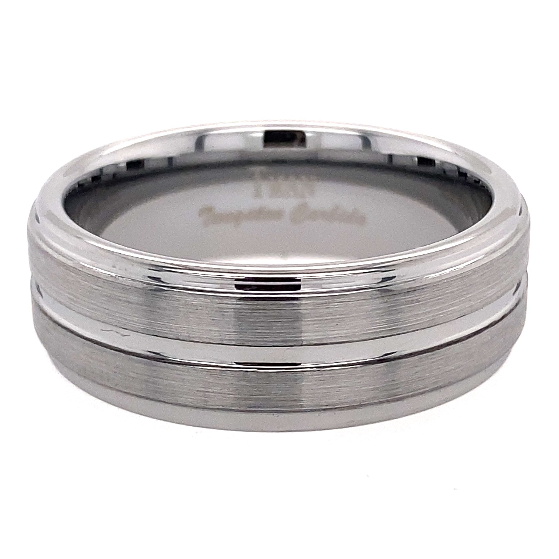 Brushed flat step groove band