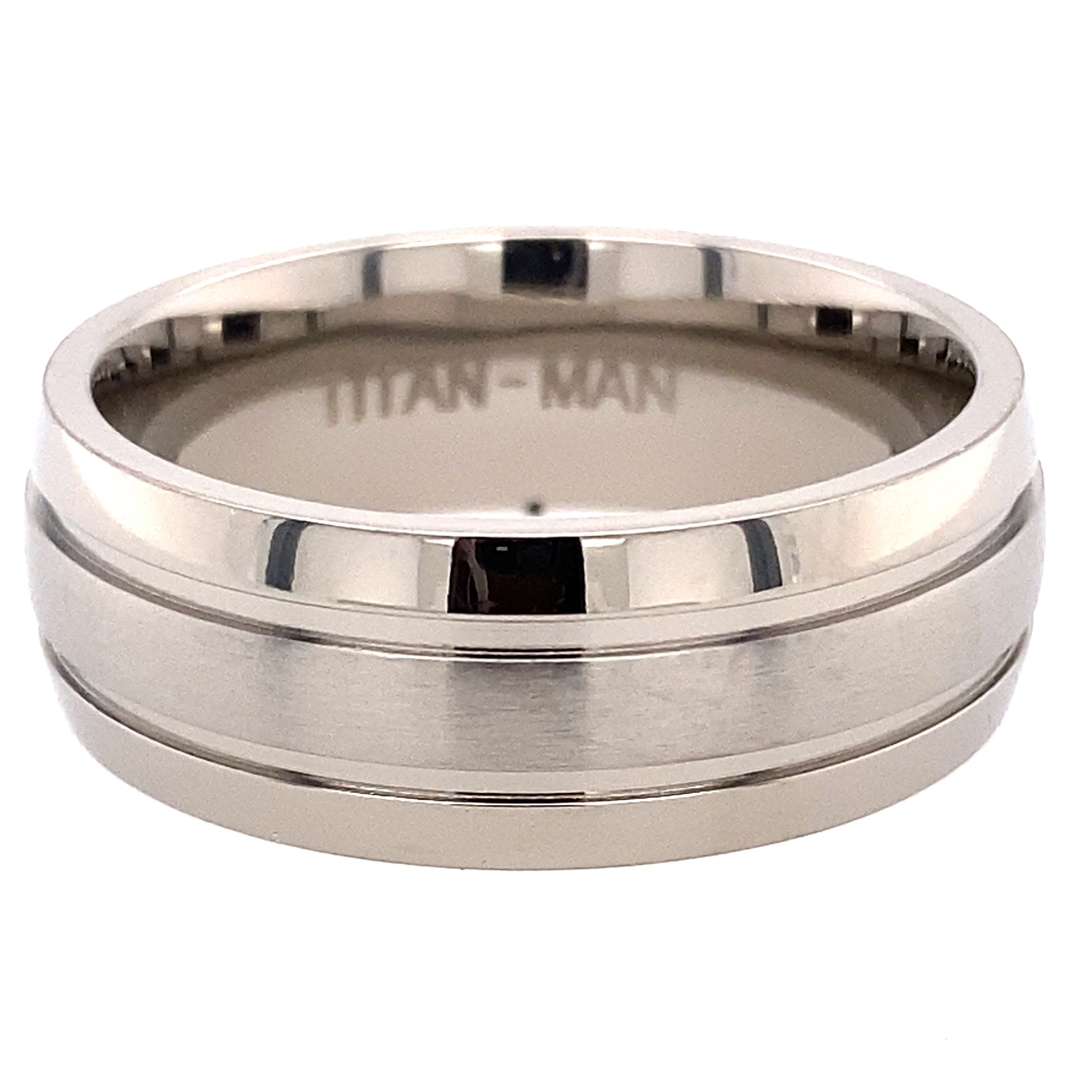 Titanium double groove polished ring
