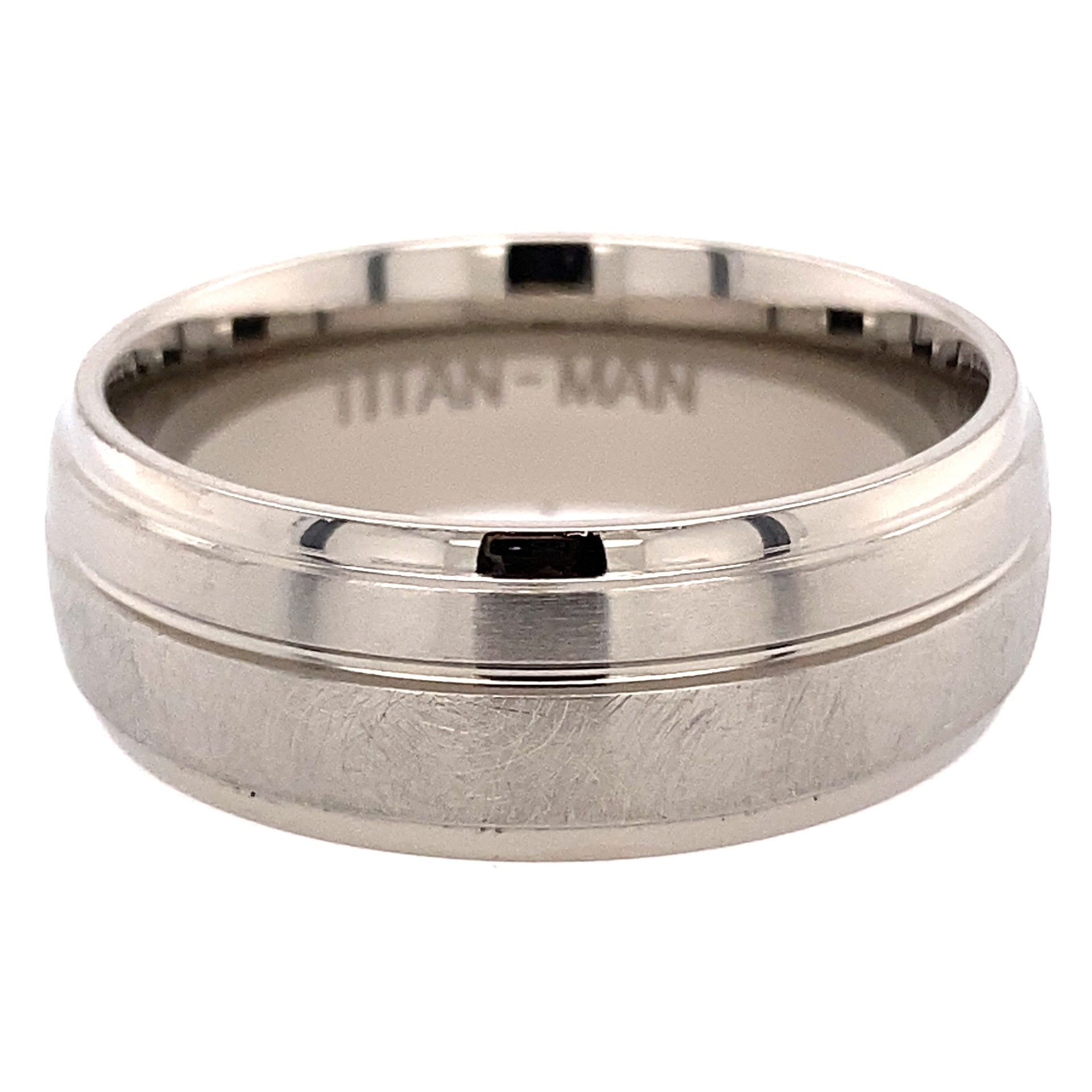 Titanium wider and thinner mix brushed ring