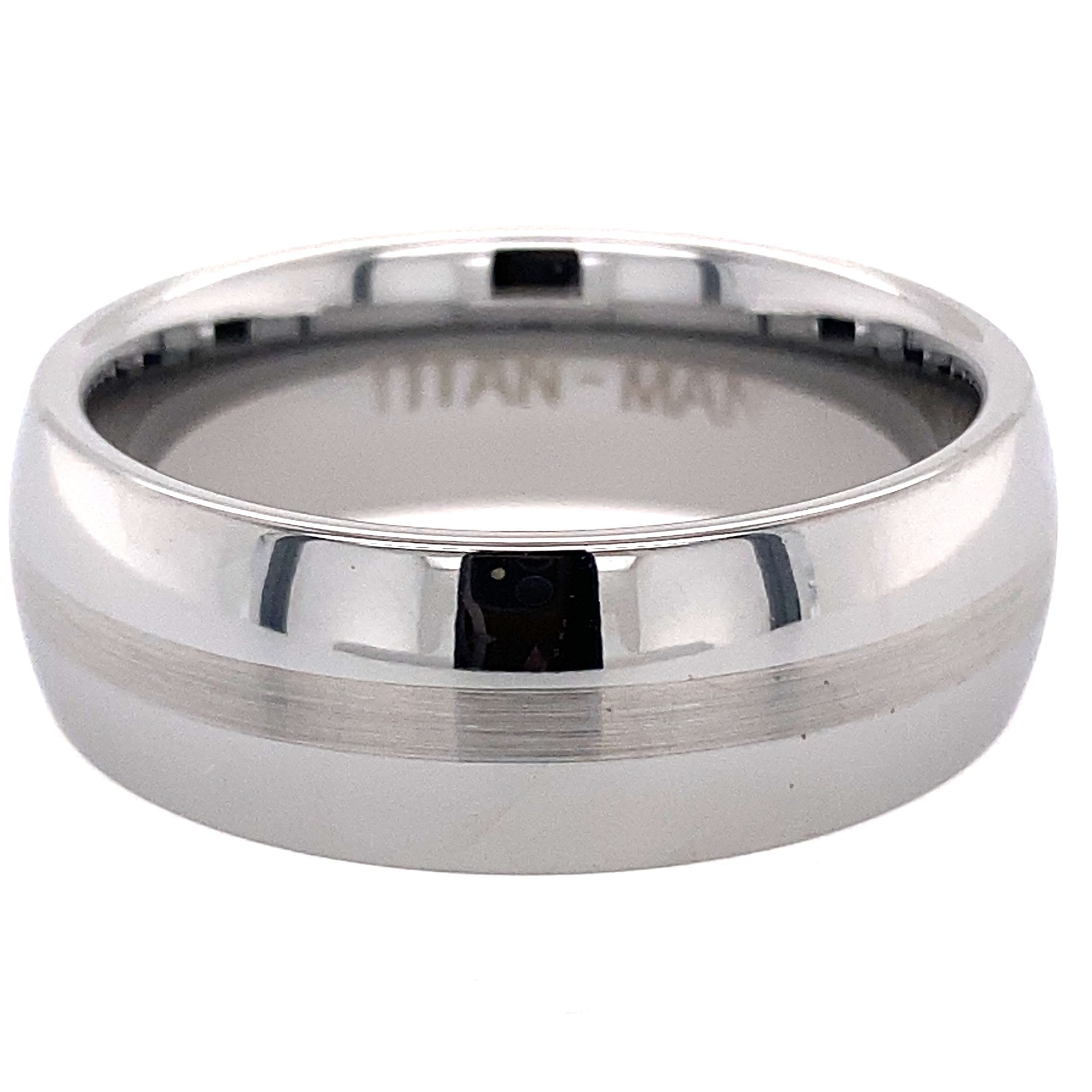 Tungsten brushed top middle and polished ring