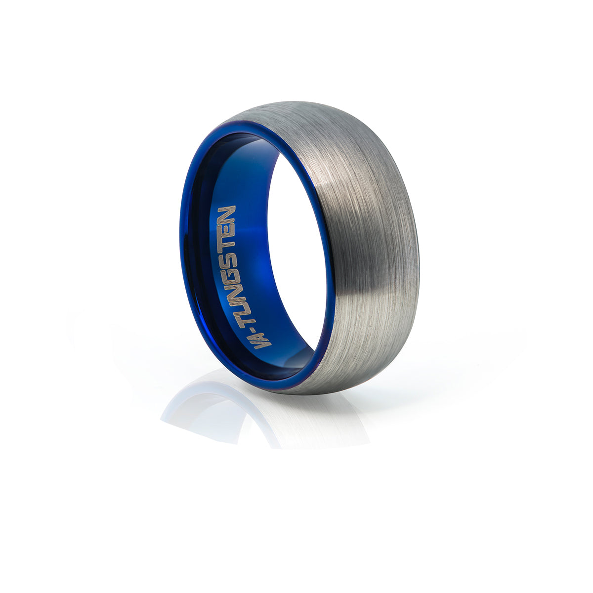 Brushed Metal with Blue Inlay