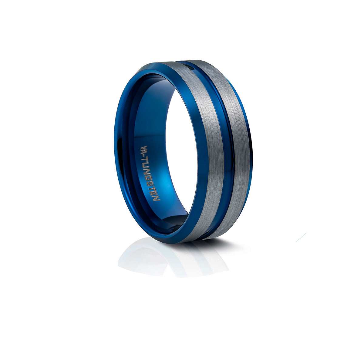 Brushed Metal with Blue Indent & Inlay