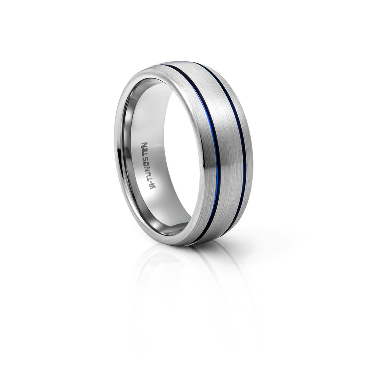 Brushed Metal with Blue plated Indents