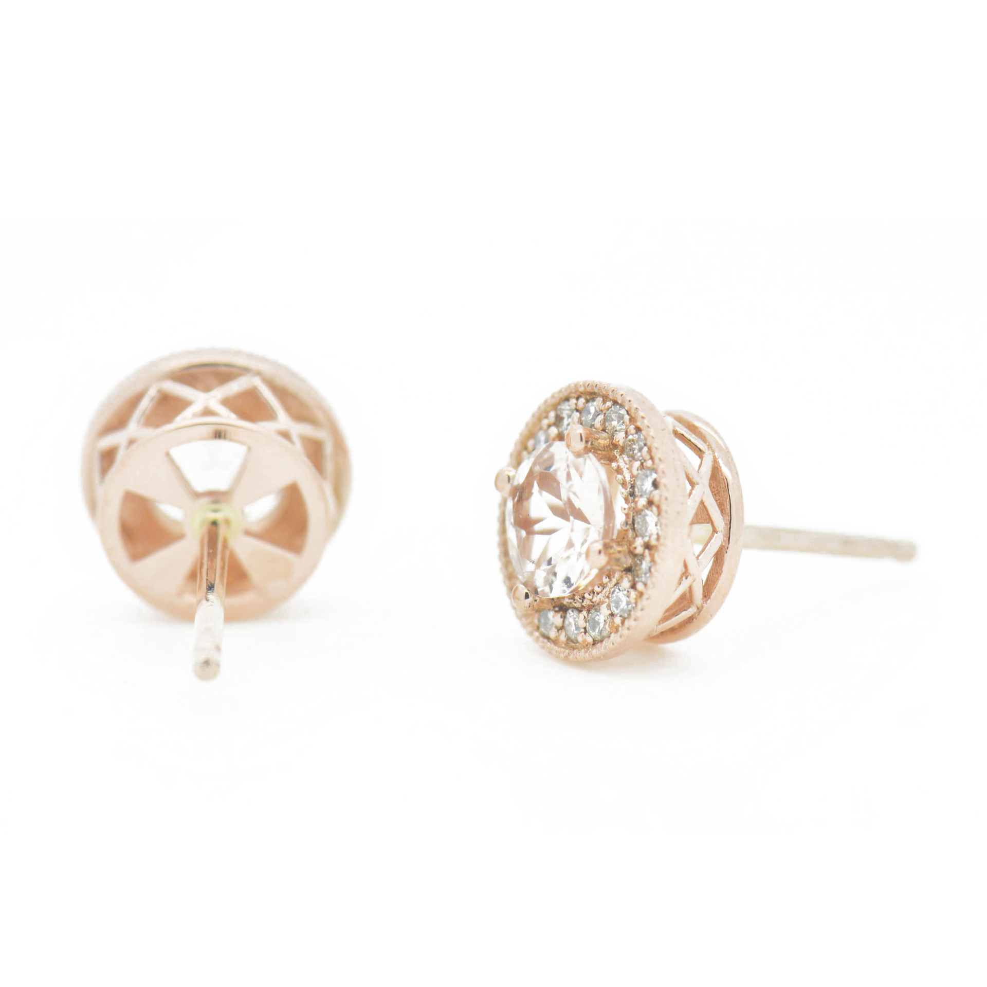 The Rose Gold Morganite Studs